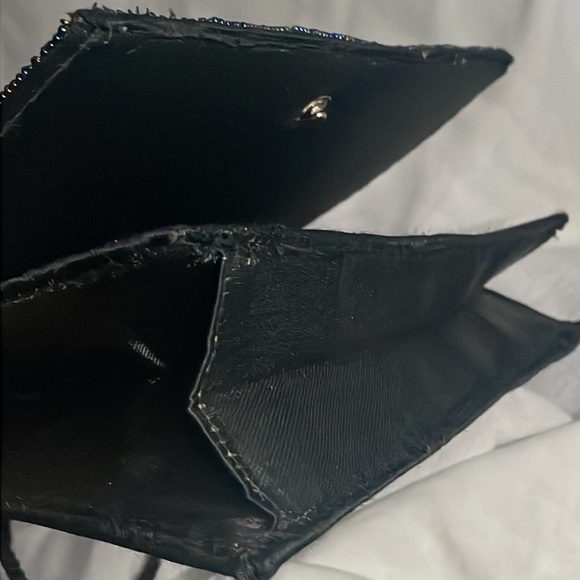 Vintage Sequined Crossbody Clutch Evening Bag w/ 40” Black Twist Rope Cord - Picture 11 of 12